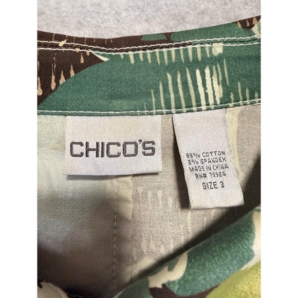 Women Chicos Size 3 Green Long Sleeves Down Bottom With Pockets Chore Jacket - Picture 3 of 15